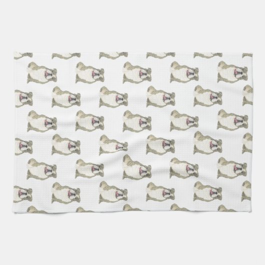 Engelse hond (Brindle) Theedoek (Horizontaal)