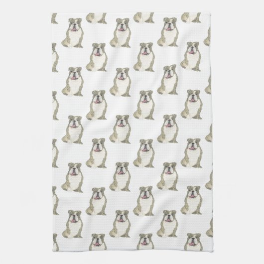 Engelse hond (Brindle) Theedoek (Verticaal)