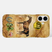 ENGELSE HORSE, HOEFIJZER, CLOVER Monogram Parchmen Case-Mate iPhone Case (Achterkant (horizontaal))