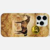 ENGELSE HORSE IN STABLE BROWN PARCHMENT MONOGRAM Case-Mate iPhone CASE (Achterkant (horizontaal))