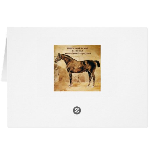 ENGELSE HORSE IN STABLE Parchment (Achterkant Horizontaal)