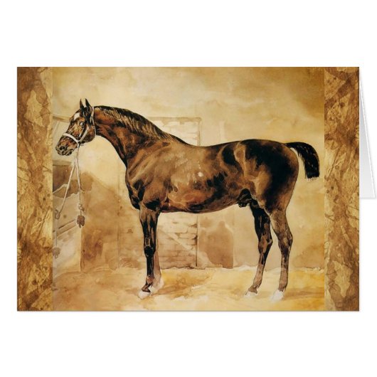 ENGELSE HORSE IN STABLE Parchment (Voorkant Horizontaal)