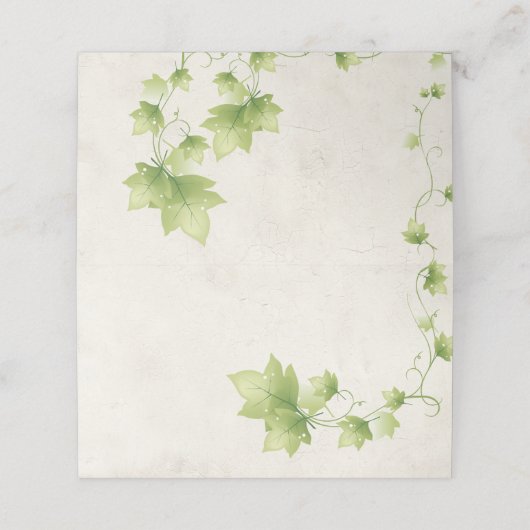 Engelse Ivy Bruiloft Gevouwen Plaats Kaart (Buitenkant ongevouwen)