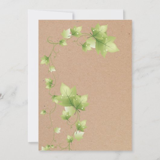 Engelse Ivy bruiloft uitnodiging (Achterkant)