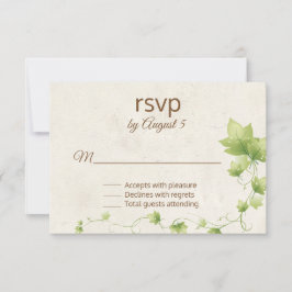 Engelse Ivy Wedding RSVP-Kaart RSVP Kaartje