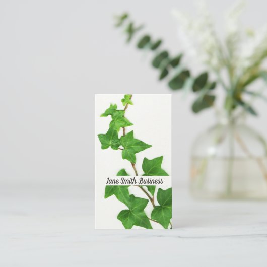 Engelse Ivy White achtergrond Groene wijnstok Visitekaartje (Staand voorkant)