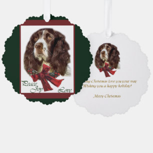 Engelse kerstcadeautjes met Springer Spaniel Ornament Kaart