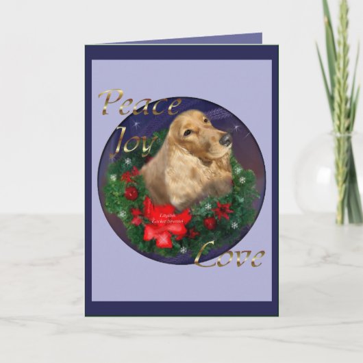 Engelse kerstcadeautjes voor Cocker Spaniel Feestdagen Kaart (Voorkant)