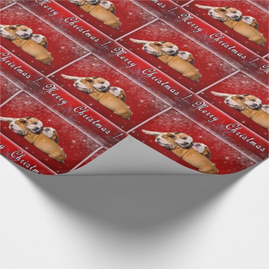 Engelse kerstkaart Bulldog Cadeaupapier (Hoek)