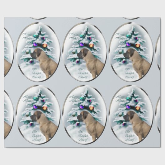 Engelse kerstmis cadeaupapier (Vlak)