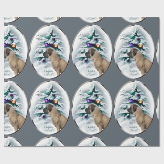 Engelse kerstmis cadeaupapier (Vlak)