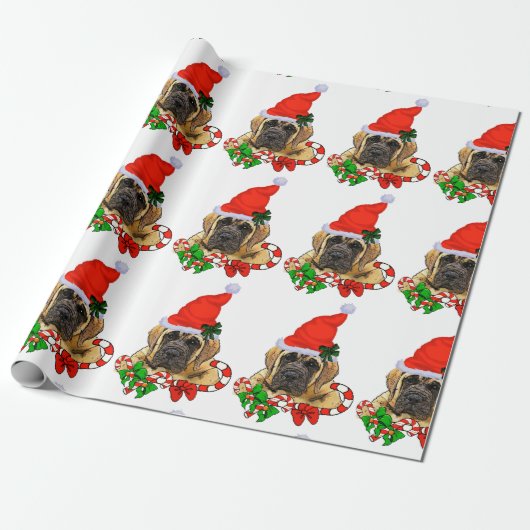 Engelse kerstmis cadeaupapier (Uitgerold)