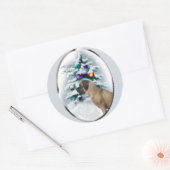 Engelse kerstmis ronde sticker (Envelop)