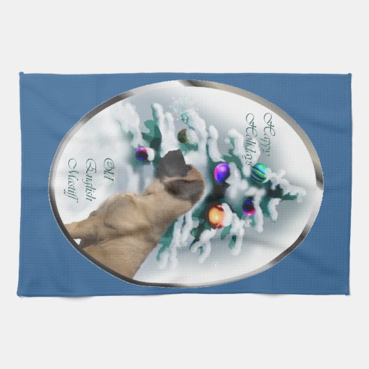 Engelse kerstmis theedoek (Horizontaal)