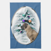 Engelse kerstmis theedoek (Verticaal)