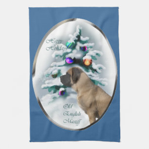 Engelse kerstmis theedoek
