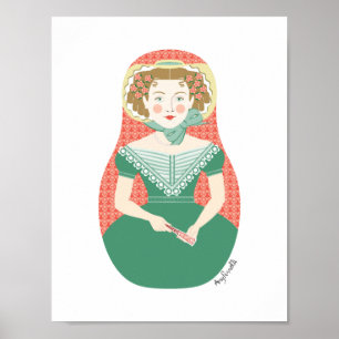Engelse Klimop Matryoshka Poster
