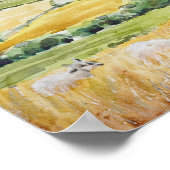 Engelse landschap aquarel schilderij  poster (Hoek)