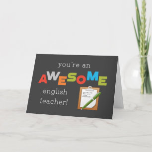 Engelse leraar appreciatie dag Geweldige Kaart
