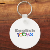 Engelse leraar "English Rocks" cadeaus Sleutelhanger (Voorkant)