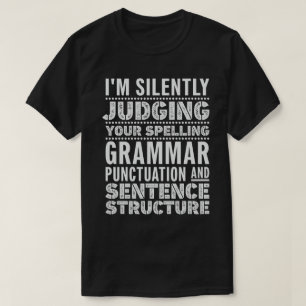 Engelse leraar Funny Grammar Gezegden T-shirt