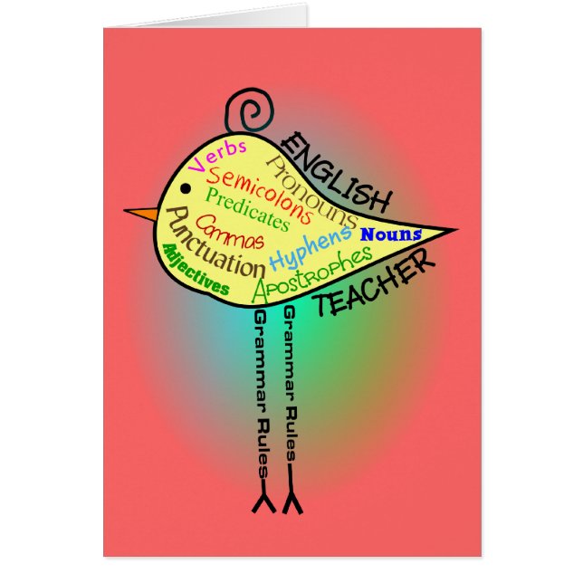 Engelse leraar "Grammar Bird" Gifts (Voorkant)