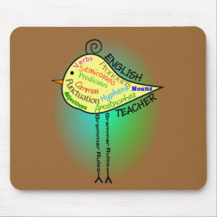 Engelse leraar "Grammar Bird" Gifts Muismat