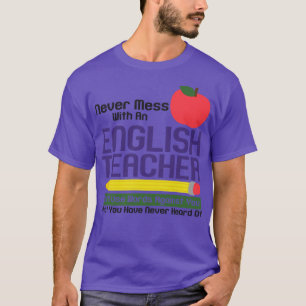 Engelse leraar Reading Books Vocabulary Grammar T-shirt