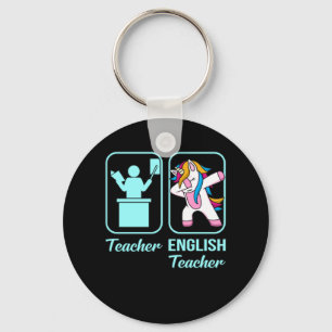 Engelse leraar Unicorn Language Grammar Student Sleutelhanger