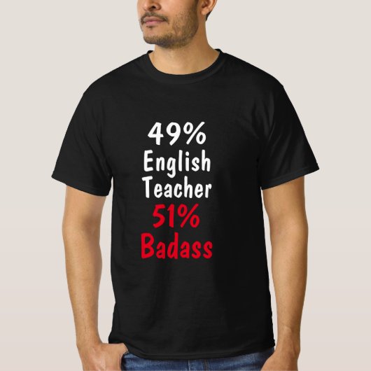 Engelse lerares Badass T-shirt (Voorkant)