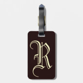  Engelse letter R monogram Bagagelabel (Achterkant verticaal)