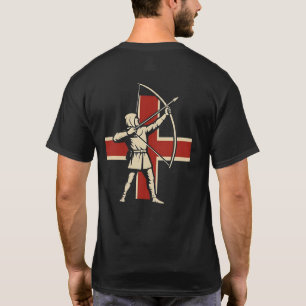 Engelse Longbow Boogschutter St George Kruis T-shirt