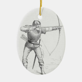 Engelse Longbowman Keramisch Ornament