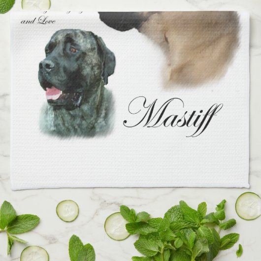 Engelse Mastiff Art Theedoek (Gevouwen)