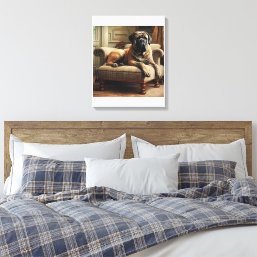 engelse mastiff canvas afdruk (Insitu (Slaapkamer))