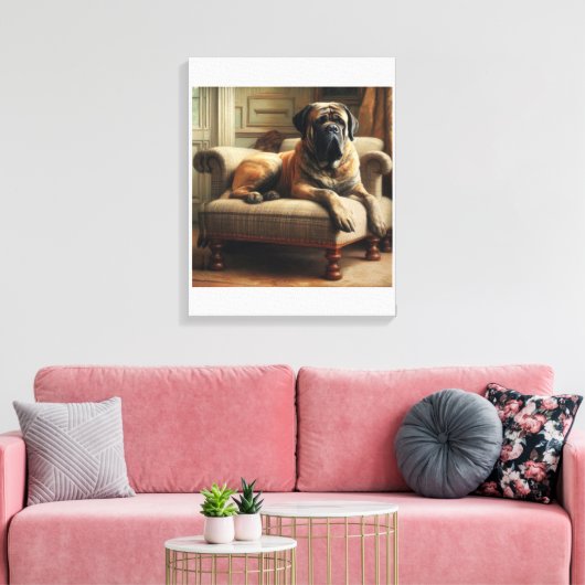 engelse mastiff canvas afdruk (Insitu (Woonkamer))