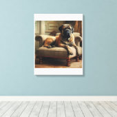 engelse mastiff canvas afdruk (Insitu (Houten vloer))