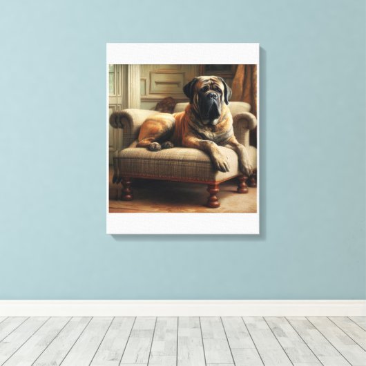 engelse mastiff canvas afdruk (Insitu (Houten vloer))