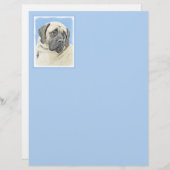 Engelse mastiff (Fawn)-schilderij - Oorspronkelijk (Voorkant / Achterkant)