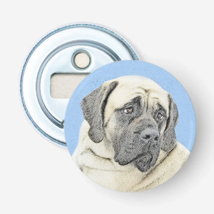 Engelse mastiff (Fawn)-schilderij - Oorspronkelijk Button Flesopener