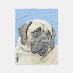Engelse mastiff (Fawn)-schilderij - Oorspronkelijk Fleece Deken