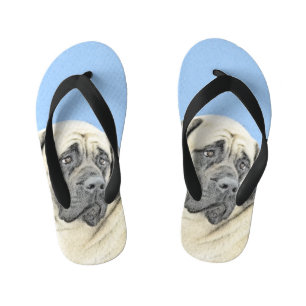 Engelse mastiff (Fawn)-schilderij - Oorspronkelijk Kinder Teenslippers