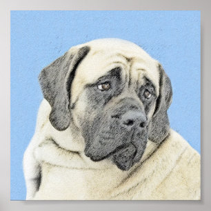 Engelse mastiff (Fawn)-schilderij - Oorspronkelijk Poster