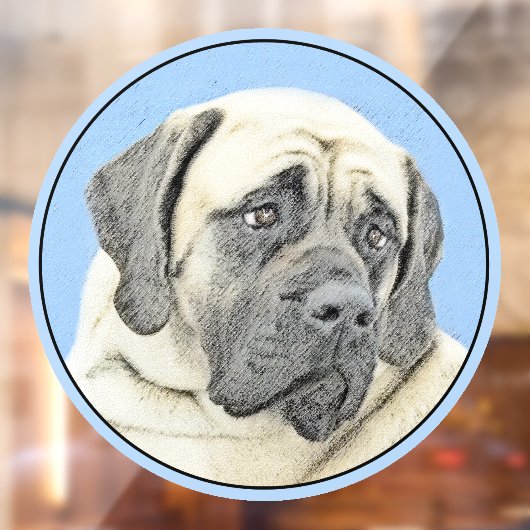 Engelse mastiff (Fawn)-schilderij - Oorspronkelijk Raamsticker (Vel 2)