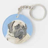 Engelse mastiff (Fawn)-schilderij - Oorspronkelijk Sleutelhanger (Achterkant)