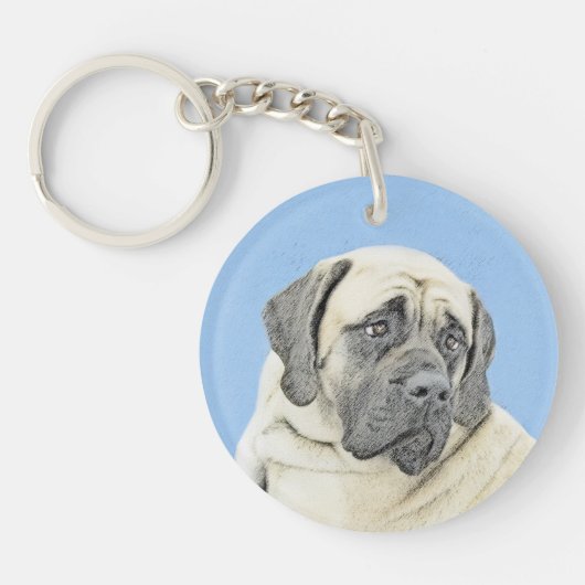 Engelse mastiff (Fawn)-schilderij - Oorspronkelijk Sleutelhanger (Voorkant)