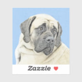 Engelse mastiff (Fawn)-schilderij - Oorspronkelijk Sticker (Vel)