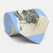 Engelse mastiff (Fawn)-schilderij - Oorspronkelijk Stropdas (Opgerold)