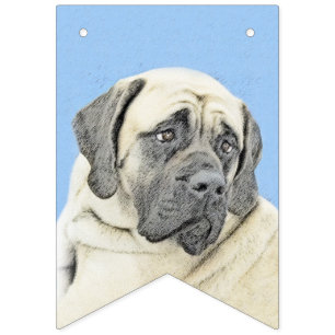 Engelse mastiff (Fawn)-schilderij - Oorspronkelijk Vlaggetjes