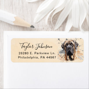 Engelse Mastiff-hond retouradres Etiket